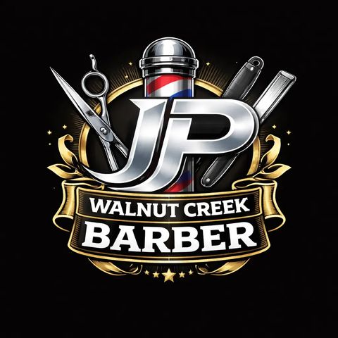 The JP Walnut Creek Barber badge logo